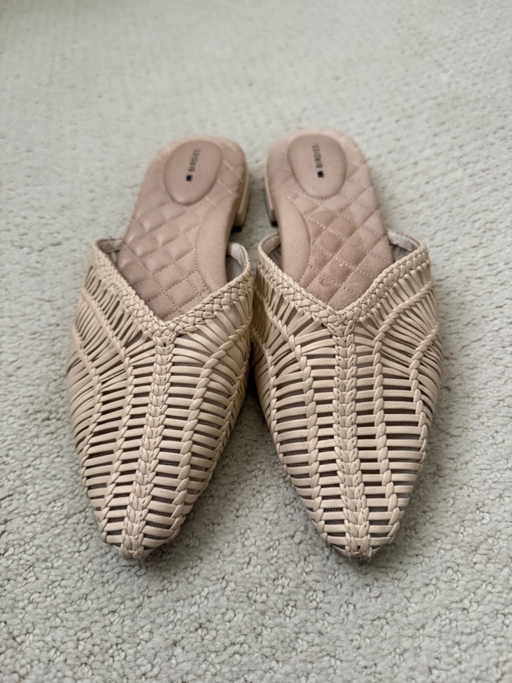 Birdies Rattan Mule Slides | size 10